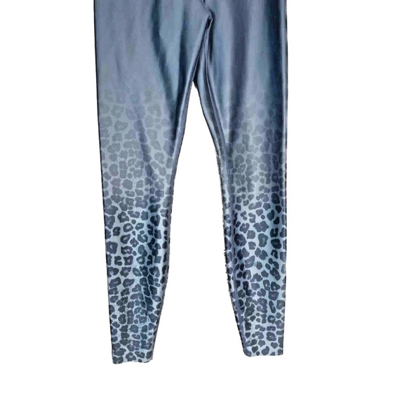 Good American High Waisted Ombré Leopard Print Leggings Satin Blue - Picture 7 of 12